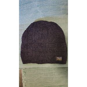 Polar Extreme Black Basketweave Knit Thermal Winter Beanie Hat One Size